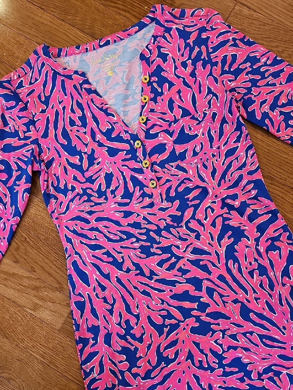 Lilly Pulitzer Vibrant Pink Coral Print Tunic Dress
